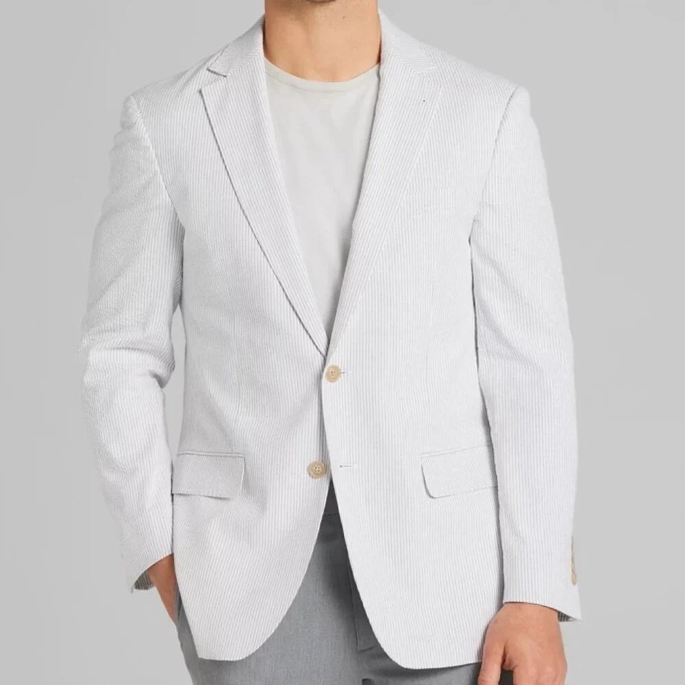 NEW Joseph Abboud Modern Fit Seersucker Sport Coat Blazer Jacket Sportcoat - Picture 4 of 8